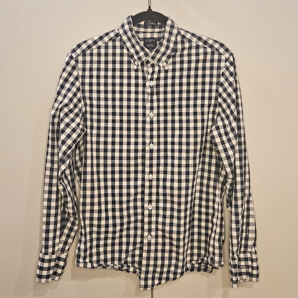 J.Crew Slim Untucked Flex Washed Gingham Shirt - Size Small